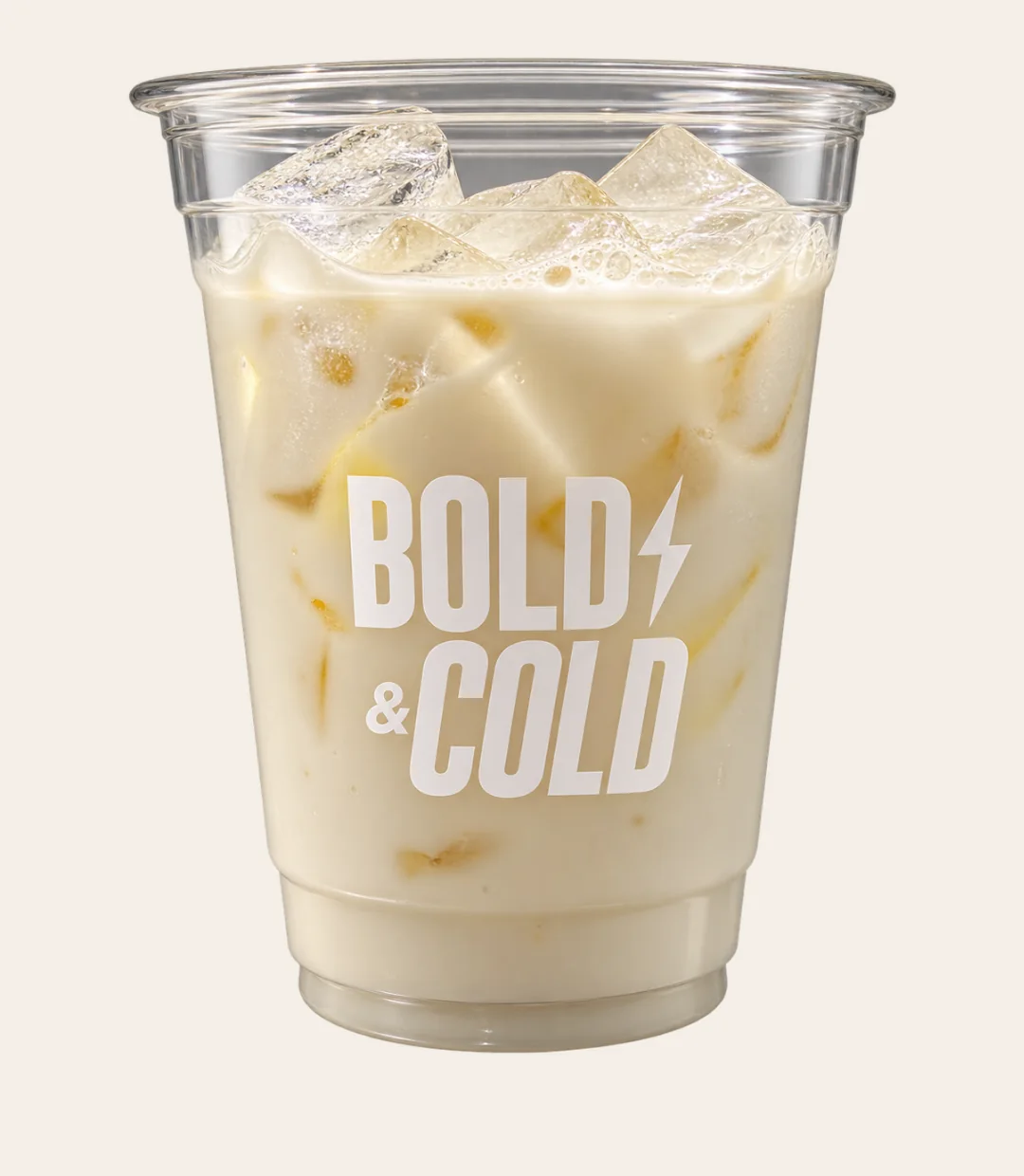 Vaso con hielo y leche